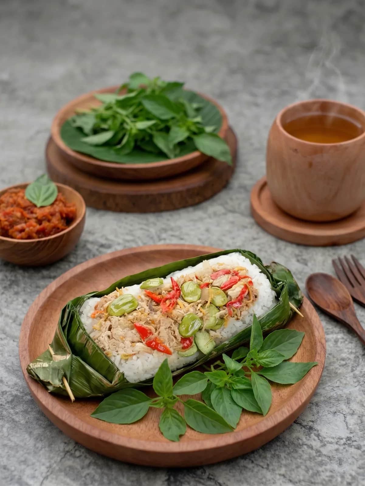 Nasi Bakar Teri Pete