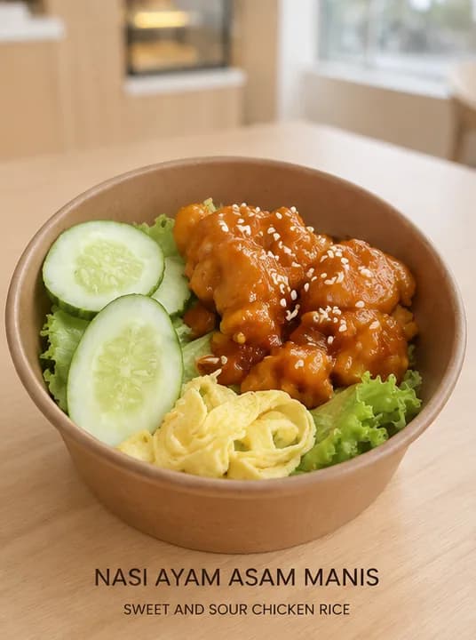 Nasi Ayam Asam Manis Bowl