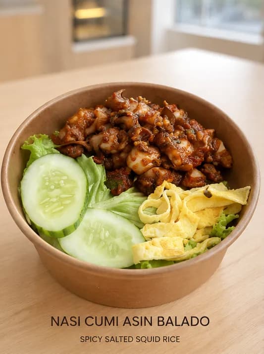 Nasi Cumi Asin Balado Bowl