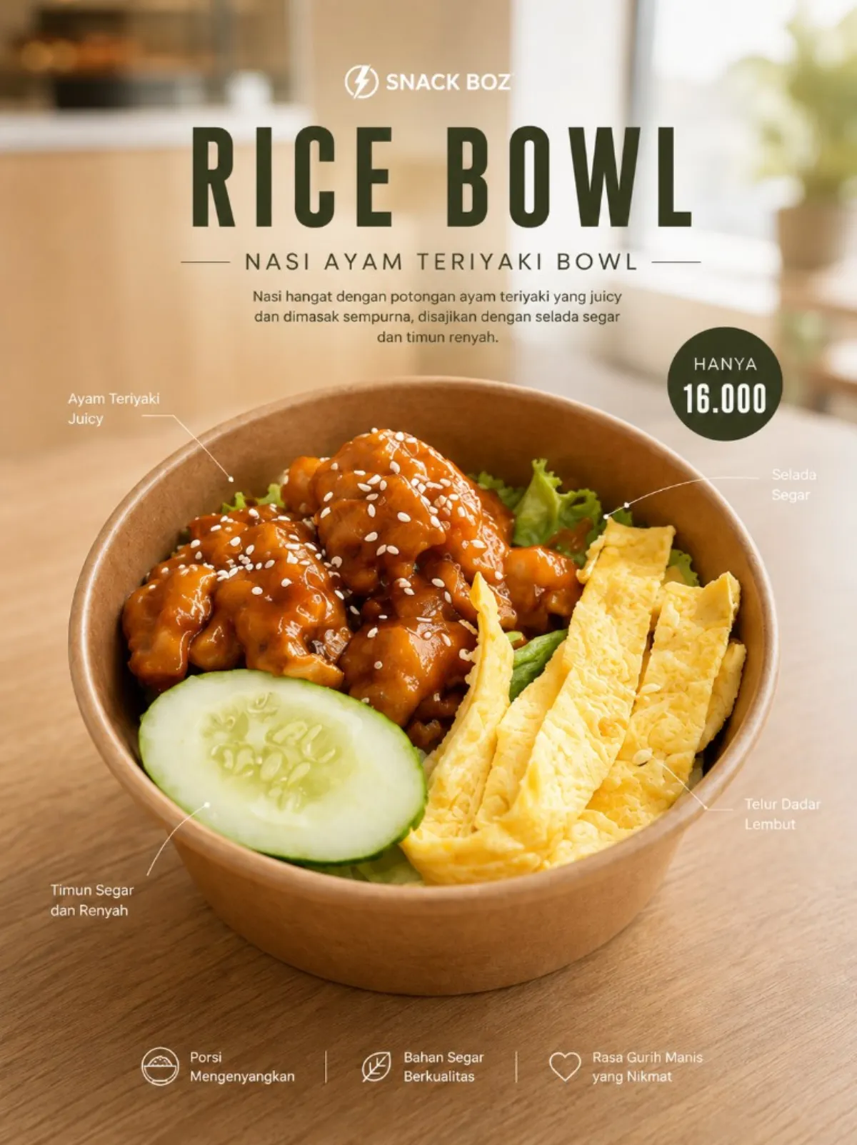 Poster Nasi Ayam Teriyaki Bowl